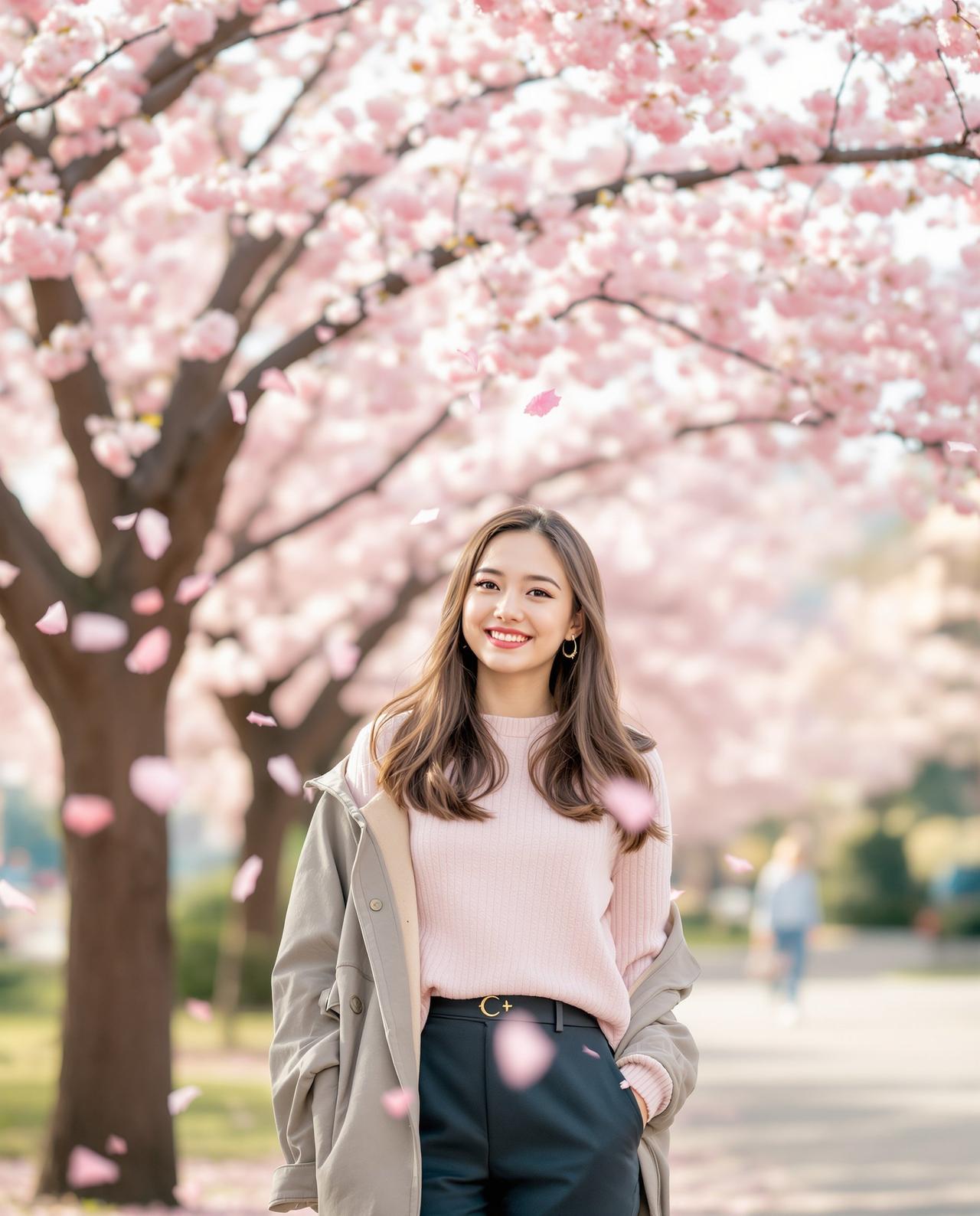图集吧-大学生写真-校园樱花季