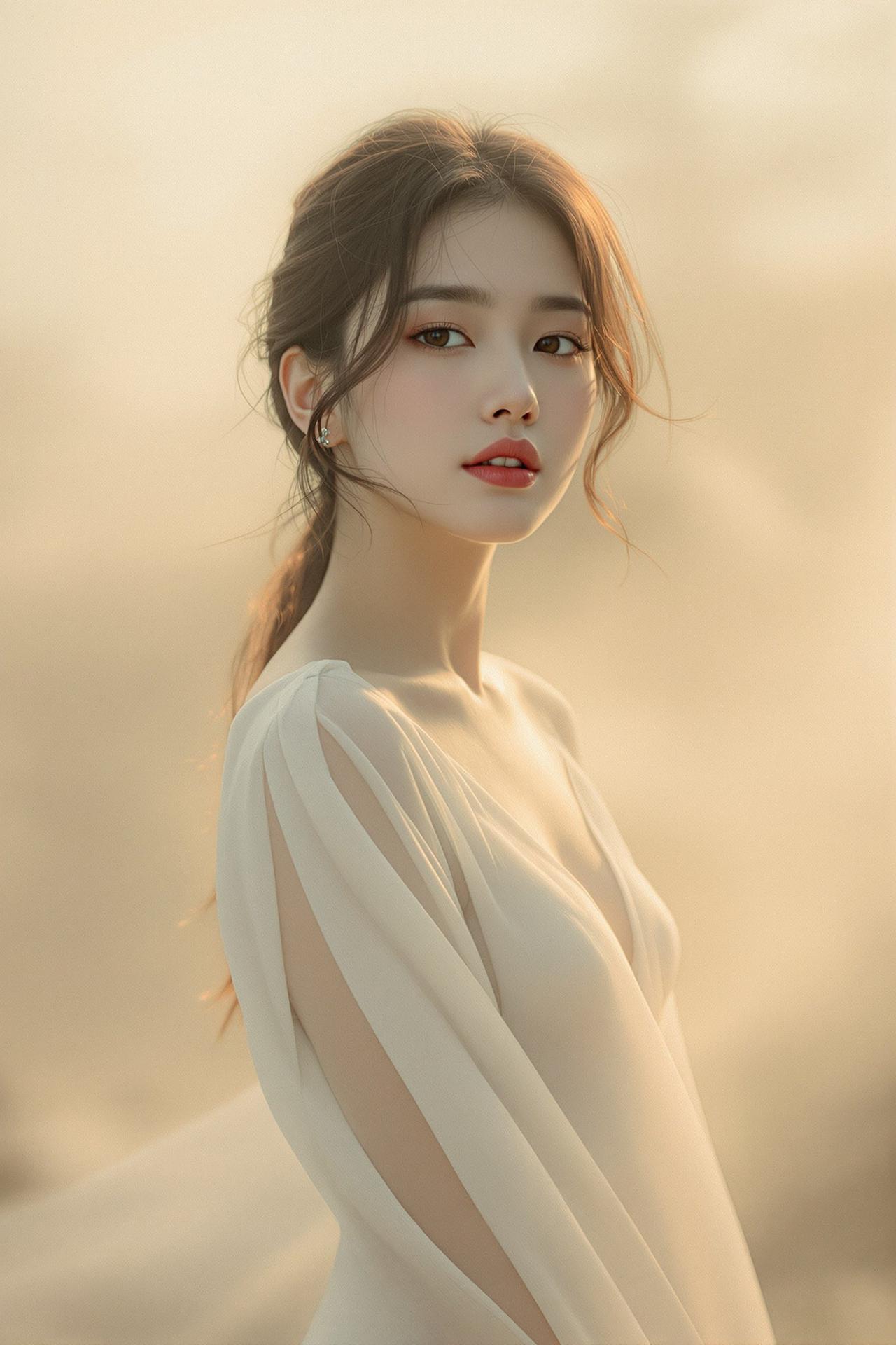 图集吧-艺术写真-晨雾中的少女